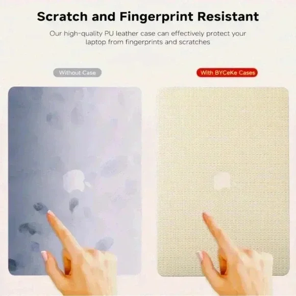 Hard Shell Case for MacBook Pro 13" with Keyboard Cover Beige Textured Slim New - Picture 10 of 12